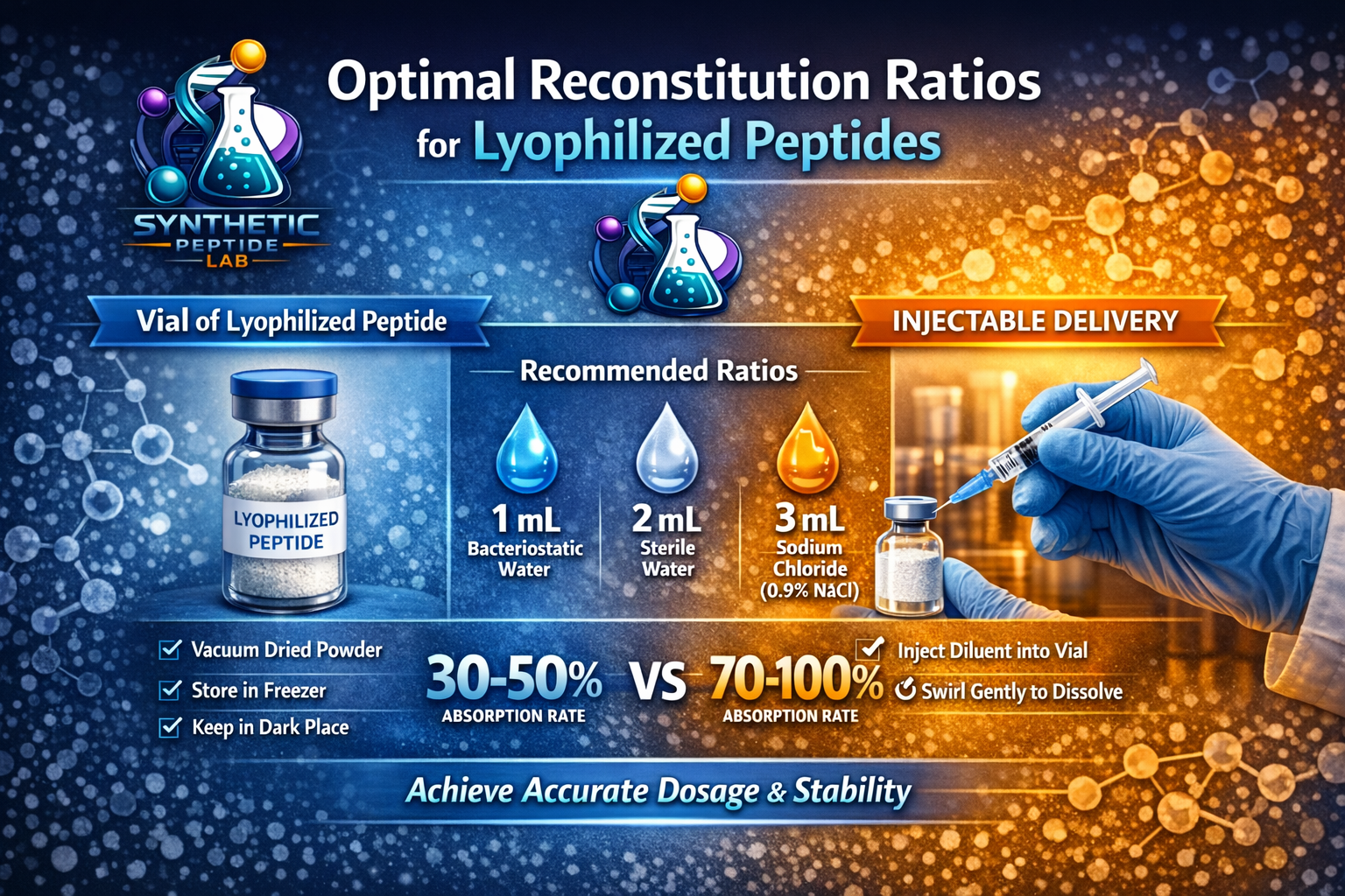 Optimal Reconstitution Ratios for Lyophilized Peptides optimal reconstitution ratios for lyophilized peptides