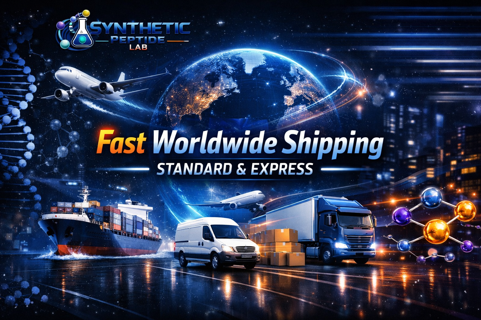 Secure Worldwide Shipping for Peptide Research Products
