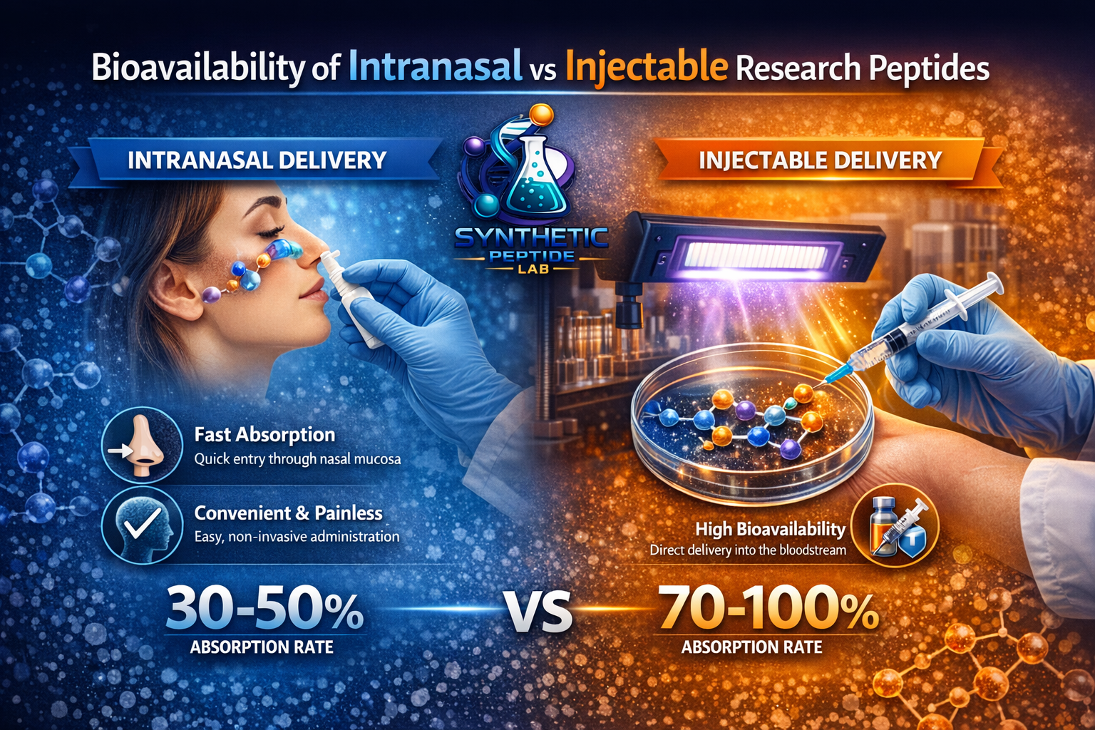Bioavailability of Intranasal vs Injectable Research Peptides